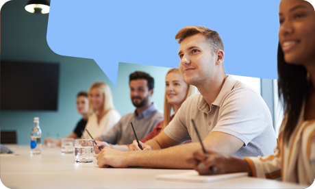 Apprentices in a classroom setting learning